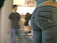 I went to that shoe shop hoping to film some sexy jeans girl, and there she was, that brunette hottie who made my day! Enjoy!